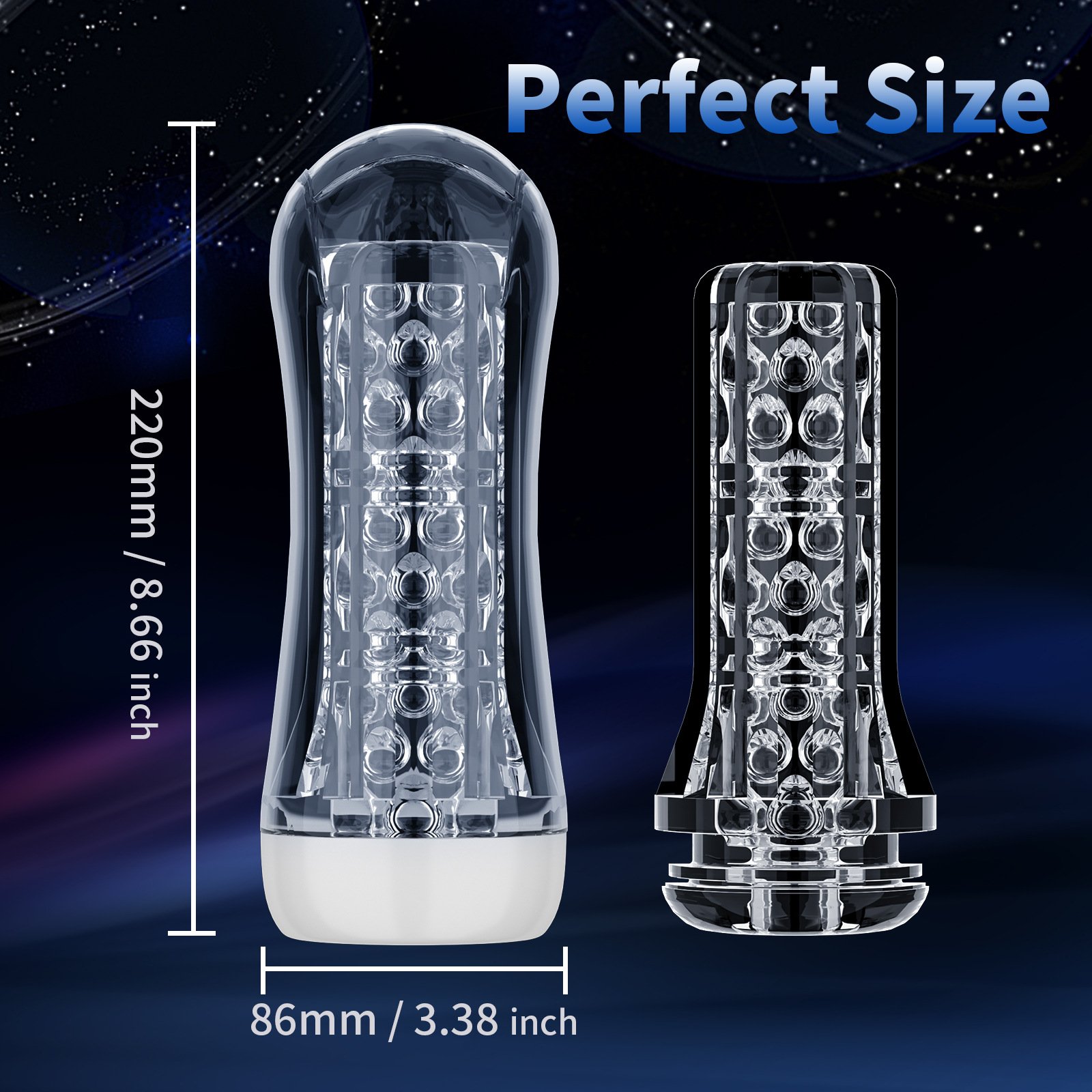 Transparent male masturbator 1 LustFlox – Unleash Your Desire Transparent male manual masturbator - product image 4